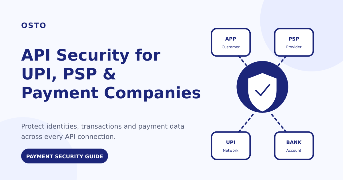 API security for UPI, PSP and payment companies protecting payment transactions, customer identities and financial data