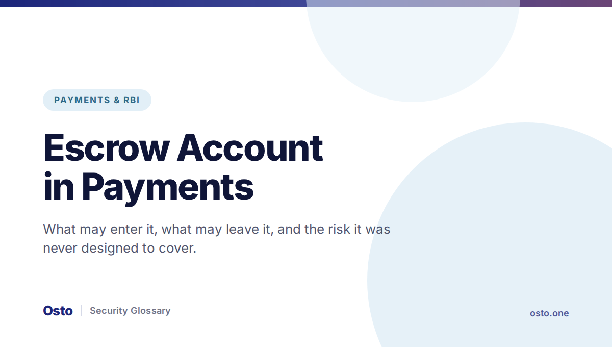 Escrow account permitted credits and debits in Indian payments