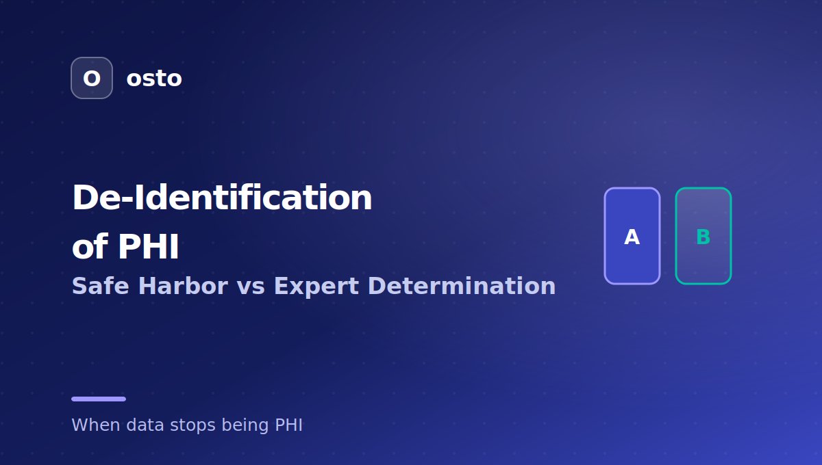 HIPAA de-identification of PHI Safe Harbor vs Expert Determination