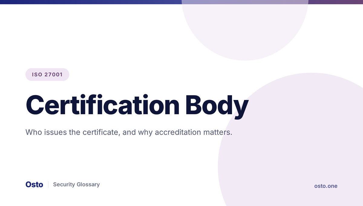 Certification body and accreditation chain for ISO 27001