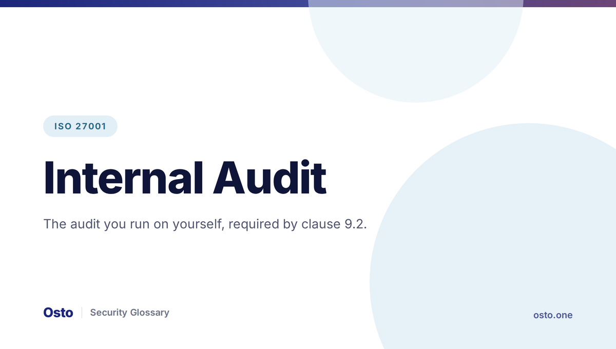 Internal audit process required by ISO 27001 clause 9.2
