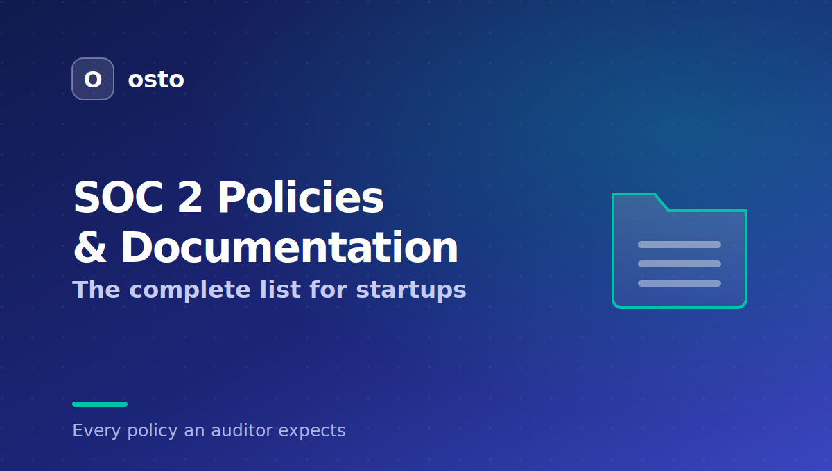 SOC 2 policies and documentation list for startups