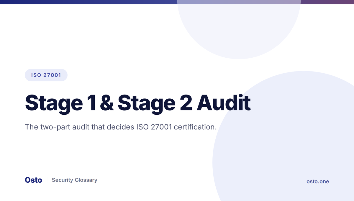 Stage 1 and Stage 2 audit process for ISO 27001 certification