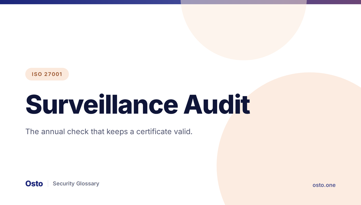 Surveillance audit in the three-year ISO 27001 certification cycle