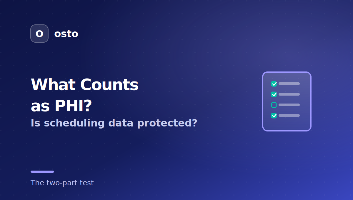 What counts as PHI is scheduling data protected