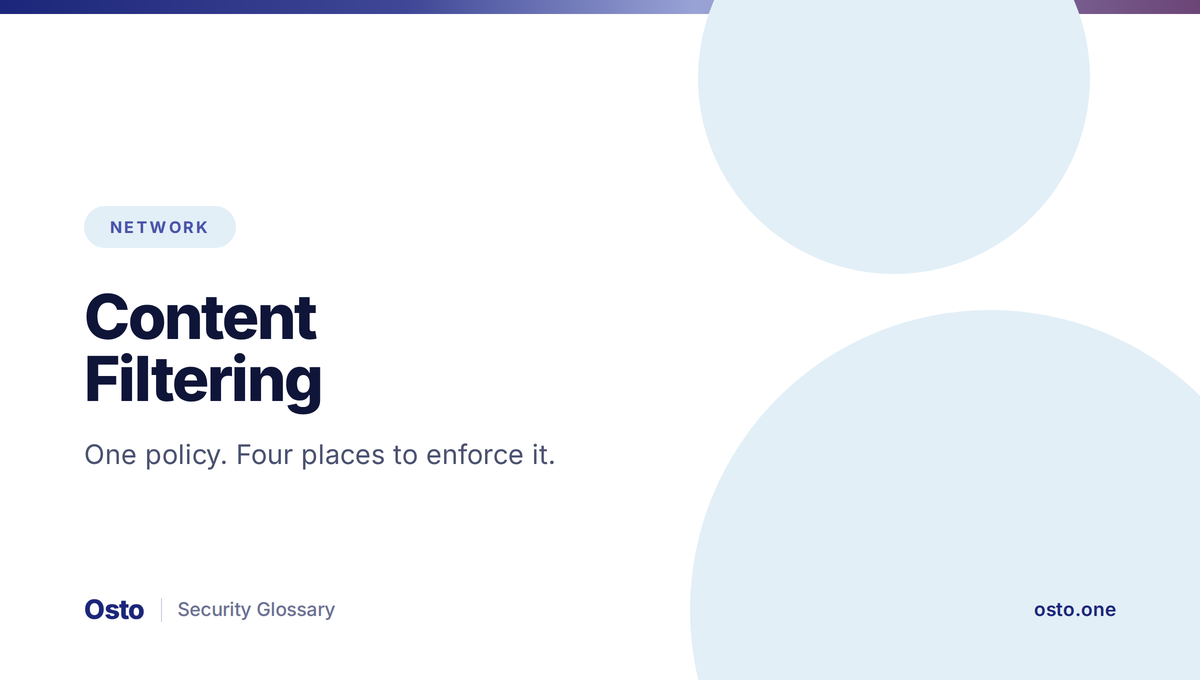 Content filtering enforcement layers and policy types