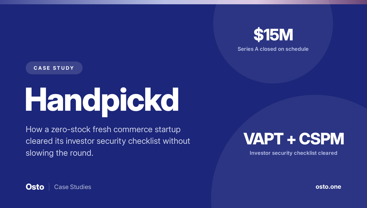 Handpickd cleared its investor security checklist with Osto VAPT and CSPM