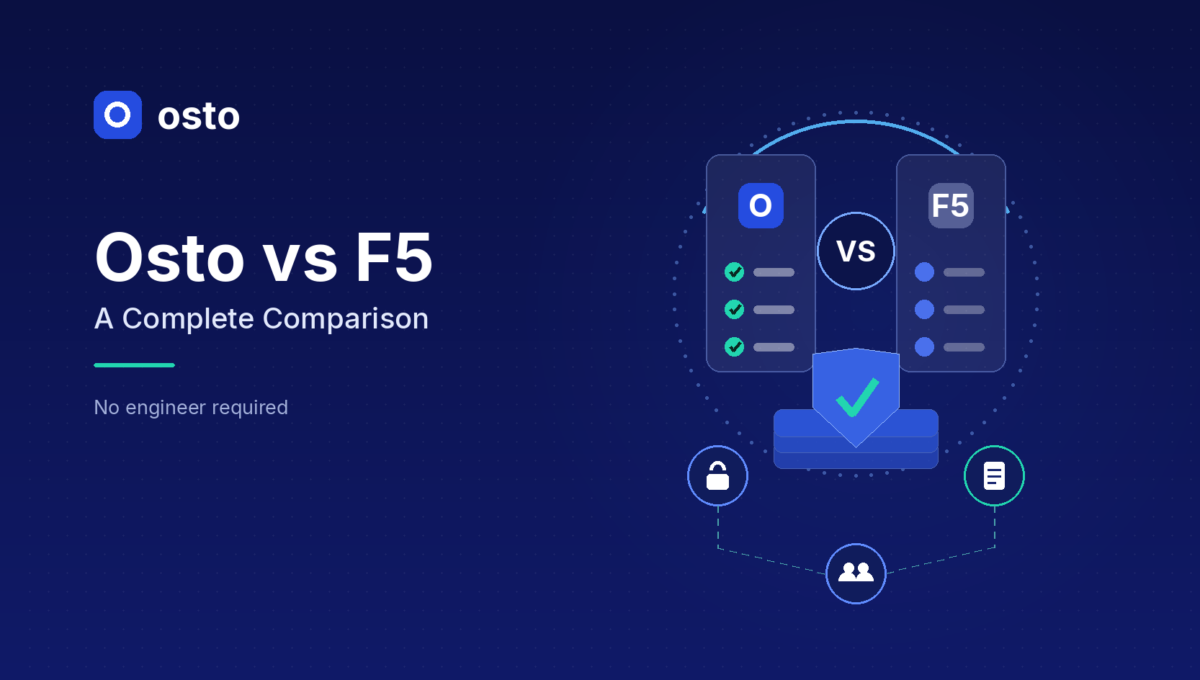 Osto vs F5 coverage comparison across web and API protection, cloud posture, endpoint control, VAPT and compliance